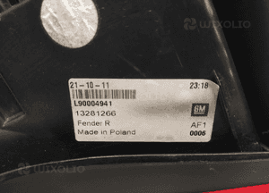 Opel astra j gtc opc lampa tył tylna prawa błotnika europa 10