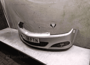 ^ ZDERZAK PRZÓD PRZEDNI OPEL ASTRA H 3 III GTC Z157 SREBRNY HALOGENY 3