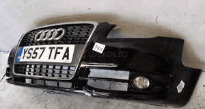 Zderzak przód przedni do audi A4 B7  halogeny LY9B czarny uszkodzony dół 3