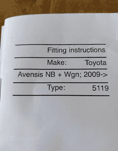 hak holowniczy Brink 5119 toyota avensis 09+ 5