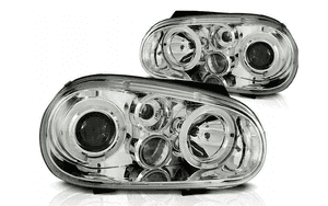 VW GOLF 4 IV LAMPY SOCZEWKOWE ANGEL EYES CHROM 1