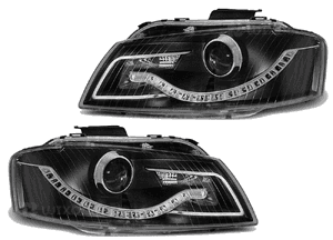 Lampy Reflektory AUDI A3 8P 03-08 DAYLIGHT BLACK 1