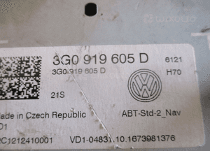 Wyświetlacz radia nawigacji volkswagen passat B8 golf vii 3G0919605D 3