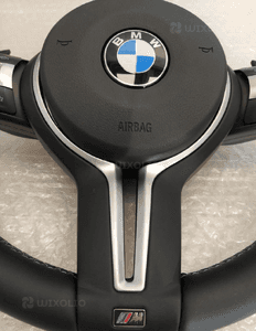 Bmw M2 M3 M4 F10 F11 F30 F20 F21 F15 F16 kierownica multifunkcyjna poduszka airbag łopatki niebiesko czerwona nić nowa oryginał 11