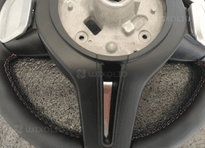 Bmw F10 F11 F20 F30 kierownica multifunkcyjna airbag skóra łopatki niebiesko czerwona nić nowa 15