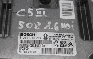 Sterownik silnika moduł ECU komputer Bosch 1.6 HDI CITROEN C5 III PEUGEOT 508 0281013872 2