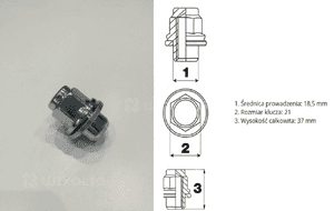 NAKRĘTKI DO FELG ALUMINIOWYCH M12x1.5 TOYOTA 16szt 10