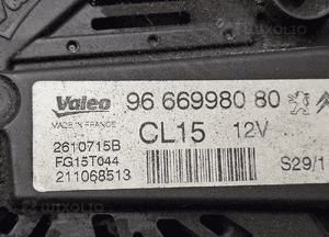 Peugeot 207 308 3008 5008  Citroen C4 1.4 1.6 16V VTi THP alternator Valeo CL15  96669980  757565080 3