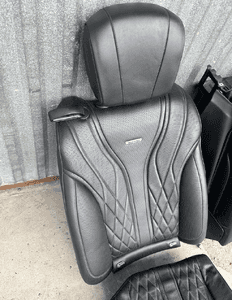 MERCEDES s 222 fotel S63 AMG kanapa tył siedzisko oparcie  czarna skóra grzana wentylowana wózek sanki fotela 11