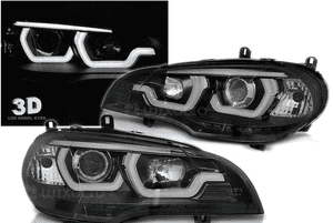 Lampy Reflektory BMW X5 E70 07-13 DRL 3D Black 1