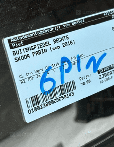 Lusterko prawe skoda fabia iii 3 6PIN eu org fv 7