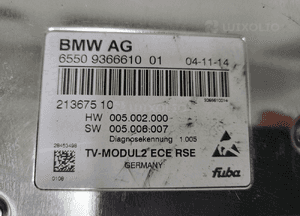 MODUŁ STEROWNIK TV 2 ECE RSE BMW F10 F11 9366610 2