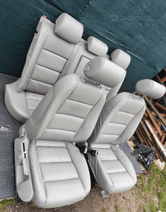 Fotele Kanapa Jasna Skora Platin Hell Grzane Elektryka Audi A4 B6 B7 4