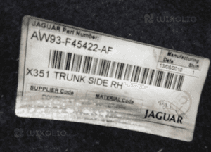 Jaguar xj X351 tapicerka boczek bagażnika l/p 5