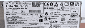 Mercedes-Benz W167 Radio Nawigacja Multimedia NTG6 High JPN A1679001721 2