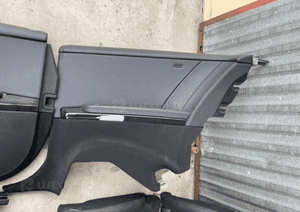 mercedes cl 216 boczek tapicerka drzwi dekor panel  czarna skora harman 5