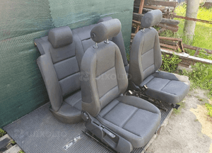 Fotele Fotel Kanapa Nieskladana Welur Czarne Soul Podlokietnik Audi A4 B6 Sedan Komplet 2