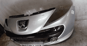 Zderzak przód przedni peugeot 207  uran move ezrc srebrny halogeny 3