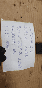 Kabel plusowy alternatora rozrusznika przewód BMW I E87 7798008 7