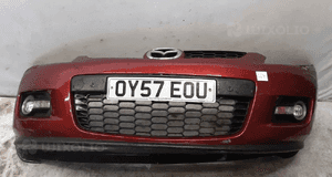 Zderzak przód przedni mazda CX-7 CX70 32V bordo bordowy pdc czujniki halogeny 1