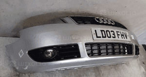 Zderzak przód przedni do audi A4 B6 cabrio grill halogeny srebrny LY7W pęknięty !!! 4