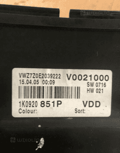 Licznik zegary VW GOLF V TOURAN TDI 1K0920851P EURO 2