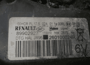 Lampa przednia przód prawa renault scenic iii uk 260100024R 2