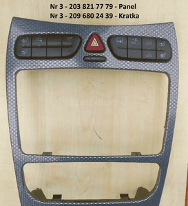 MERCEDES C 203 CLK 209 panel ramka radia navi siedzeń awaryjnych 9