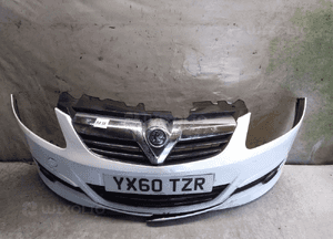 Zderzak przód przedni opel corsa d biały Y474 halogeny 1