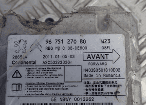 SENSOR PODUSZEK AIRBAG PEUGEOT 508 9675127080 RADOM 2