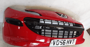 Zderzak przód przedni do peugeot 207 kod kolor kkn czerwony 4