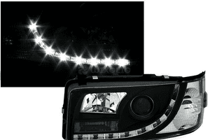 REFLEKTORY LAMPY + TYLNE LED VW T4 OD 1990 DO 2003 Roku DAYLIGHT TYLNE LED 3