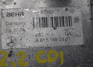 Chłodnica oleju mercedes 2.2 cdi A6111880301 3