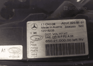 MERCEDES W204 GLK Lampa H7 USA Lewa - 15143 9