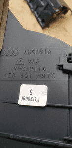 Osłona obudowa kolumny kierowniczej Audi A8 D3 4E0951597C 4E0951598 6