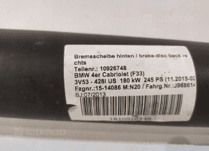BMW 3 F30 / 4 F32 Wał Napędowy 7633661 - 14918 5