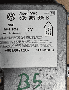 VW Passat B5 Golf IV 4 Seat Skoda sensor sterownik airbag poduszek  6Q0909605 H B A   6Q0909601 C 1