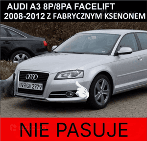LAMPY Reflektory DO AUDI A3 8P OD 2008 DO 2012 Roku DO JAZDY  DZIENNEJ DEPO 11