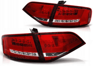 Lampy Tylne AUDI A4 B8 08-11 SEDAN RED WHITE LED 2