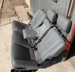 MERCEDES ml 163 fotel fotele kanapa szara skora siedzisko  zagłówek isofix 11