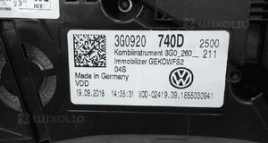 Vw passat B8 2014- zegary licznik 49586KM 3G0920740D 5
