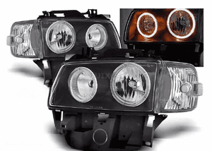 Lampy Reflektory VW T4 1996-2003 Rok RINGI DEPO + Kierunkowskazy CZARNE 2
