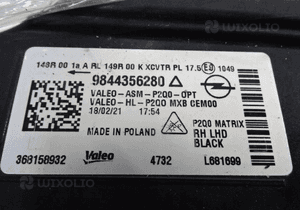 Lampa przód prawa opel mokka b intelli lux led 12