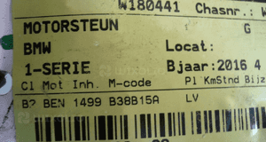 Poduszka łapa 6859407 BMW F20 F30 F32 F36 1,5T 1,8 4