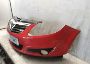 ^ ZDERZAK PRZÓD PRZEDNI DO OPEL CORSA D Y547 CZERWONY HALOGENY 2