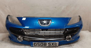 Zderzak przód przedni peugeot 307 lift fl kmf niebieski błękitny halogeny 1