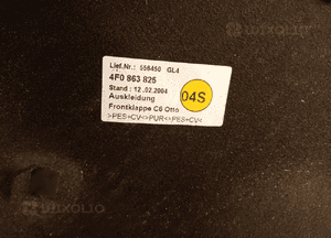 Wygłuszenie maski Audi A6 C6 Oryginał 4F0863825 6