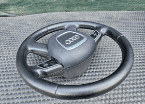 Kierownica Czarna Skóra Multifunkcja Air Bag Poduszka Wtyczka AUDI A4 B8 A5 A6 4