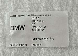 Podloga bagaznika bmw 5 G31 7387458 org fv 7