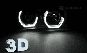 Reflektory lampy do  bmw E39 od 1995 do 2003 black led ringi 3D 3